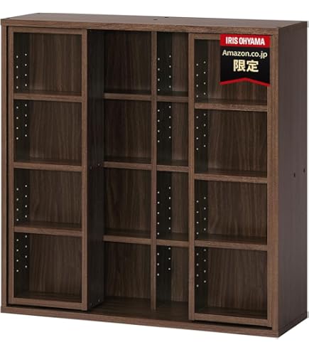 Amazon｜漫画648冊 本棚 コミック 収納力3倍のひな壇式 (幅59cm,ダーク